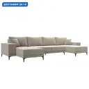 Диван П-образный Льюес Лига диванов 122415 356x88x164 см микровельвет цвет бежевый