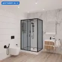 Душевая кабина Niagara NG-6912-01QR Black 120x80x210 низкий поддон прямоугольник 16 см стекло тонированное