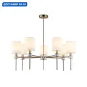 Люстра на штанге Ambrella Light High Ambr_lh72373 7 ламп 28 м² цвет белый/латунь