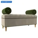 Банкетка Глория Лига диванов 113671 122x47x50 см микровельвет цвет бежевый/зеленый