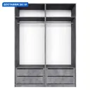 Шкаф распашной Мебельная компания е1 LCKS2_GL_2M1_1600_BT 162x220x52.5 см бетон ЛДСП