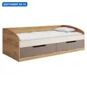 Кровать Мк стиль Рич 203.2 x 65 x 94 см ЛДСП цвет дуб крафт золотой/миндаль/глиняный серый