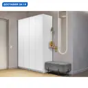 Шкаф распашной Мебельная компания е1 LCK_GL_SH_M1_800_B 162x220x52.5 см ЛДСП цвет белый снег