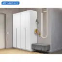 Шкаф распашной Мебельная компания е1 LCK_GL_SH_1000_S 162x220x52.5 см ЛДСП цвет белый снег