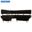 Диван кухонный угловой Альфа левый угол Лига диванов 116707L 156x77x125 см микровельвет цвет коричневый