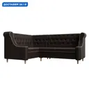 Диван кухонный угловой Бронкс левый угол Лига диванов 114589L 217x95x156 см экокожа цвет коричневый