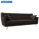 Диван кухонный прямой Брайтон 3 Лига диванов 109169 198x85x77 см экокожа цвет коричневый