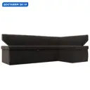 Диван кухонный угловой Омура правый угол Лига диванов 126107 188x79x110 см велюр цвет коричневый