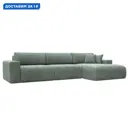 Диван угловой Лига-036 НПБ Классик Лонг правый угол Лига диванов 127786 346x84x162 см велюр цвет brut 08 зеленый