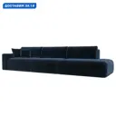 Диван прямой Лига-036 НПБ Модерн Лонг подлокотник слева Лига диванов 127696L 365x84x111 см велюр цвет tower 13 синий