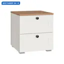 Тумба прикроватная Mobi 40x43.9x41.9 см 2 ящика ЛДСП цвет белый/дуб крафт золотой
