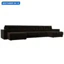 Диван П-образный с декором Лига-049 НПБ Лонг Лига диванов 128561 428x90x158 см велюр цвет seven 727 коричневый