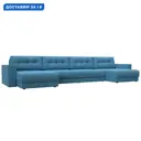 Диван П-образный с декором Лига-049 НПБ Лонг Лига диванов 128555 428x90x158 см рогожка цвет амур 10 голубой