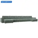 Диван П-образный с декором Лига-049 НПБ Мегалонг Лига диванов 128531 524x90x158 см велюр цвет brut 08 зеленый