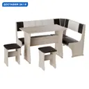 Диван кухонный Бонмебель Сити 1 150 x 80 x 110 см цвет дуб сонома / шоколад, бежевый, экокожа