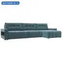 Диван угловой с полками Лига-053 НПБ Лонг Лига диванов 128959 331x90x160 см велюр цвет seven 113 бирюзовый