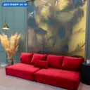 Диван модульный Miella 200x23x80 см велюр цвет красный