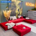 Диван прямой Miella 280x23x80 см велюр цвет красный