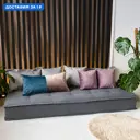 Диван Miella Lora 773d3-LORA1BIG-серый 80x23x200 см велюр цвет серый со светло-серыми подушками
