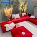 Диван Miella 2025d9 280x23x80 см велюр цвет красный