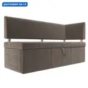 Диван кухонный прямой Стоун с углом правый Лига диванов 107269 182x86x64 см велюр цвет коричневый