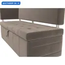 Диван кухонный прямой Стоун с углом левый Лига диванов 107269L 182x86x64 см велюр цвет коричневый