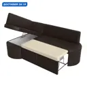 Диван кухонный угловой Токио левый угол Лига диванов 119448L 202x80x125 см экокожа цвет коричневый