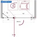 Душевая дверь Belbagno Uno 381318 90см эффект стекла прозрачный распашной