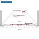 Душевая дверь Belbagno Uno 399353 170см эффект стекла рифленый раздвижной