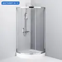 Душевой уголок Am.pm Like 645766 1/4 круга 90x90см серебристый блеск профиль эффект стекла без покрытия