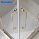 Душевой уголок Cezares Relax 561488 квадратный 100x100см золотистый профиль эффект стекла прозрачный