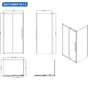 Душевой уголок Esbano Flex 574185 прямоугольный 120x80см черный профиль эффект стекла прозрачный