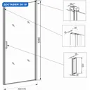 Душевая дверь Veconi 400238 80см эффект стекла прозрачный распашной