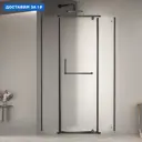 Душевой уголок Rgw Passage 646281 пятиугольный 120x120см черный профиль эффект стекла без покрытия