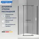 Душевой уголок Rgw Passage 663648 пятиугольный 99x99см черный профиль эффект стекла без покрытия