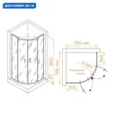 Душевой уголок Rgw Classic 622967 1/4 круга 80x80см черный профиль эффект стекла без покрытия