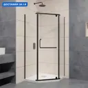 Душевой уголок Rgw Passage 489307 пятиугольный 120x120см черный профиль эффект стекла прозрачный