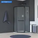 Душевой уголок Rgw Hotel 646202 пятиугольный 90x90см черный профиль эффект стекла без покрытия