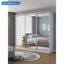 Шкаф-купе Клевер Атина зеркальный 240x260х50 см 9 полок лдсп цвет белый