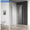 Душевой уголок Cezares Slider 144909 1/4 круга 100x100см серебристый блеск профиль эффект стекла прозрачный