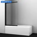 Ширма на ванну Wasserkraft Dill 61S 61S02-100WS 100x140 см профиль черный