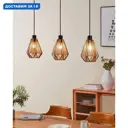 Светильник подвесной Eglo Adwickle Eg_43777 3 лампы 5 м² цвет натуральный/черный