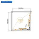 Душевой уголок Cezares Molveno 127383 квадратный 80x80см серебристый блеск профиль эффект стекла прозрачный