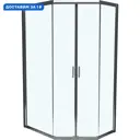 Душевой уголок Belbagno Uno 399123 пятиугольный 100x80см серебристый блеск профиль эффект стекла прозрачный