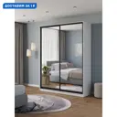 Шкаф-купе Клевер Атина с 2 дверями 240x180х65 см 6 полок ЛДСП цвет белый/лофт зеркальный