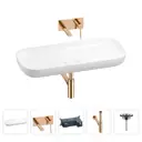 Раковина для ванной Wellsee Croquis 201002054 в наборе 4 в 1: раковина белая глянцевая, встраиваемый смеситель, сифон