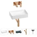 Раковина для ванной Wellsee Pure BY Wellsee 201002579 в наборе 4 в 1: раковина белая глянцевая, встраиваемый смеситель, сифон