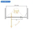 Душевая дверь Cezares 134038 120см эффект стекла прозрачный распашной