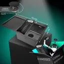 Мойка для кухни нержавеющая врезная с крылом 78x51 Wisent графит с металическим коландером WS37851B-R/W30430B/WGER010