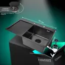 Мойка для кухни нержавеющая врезная с крылом 78x51 Wisent графит с сифоном WS37851B-R/WGER010